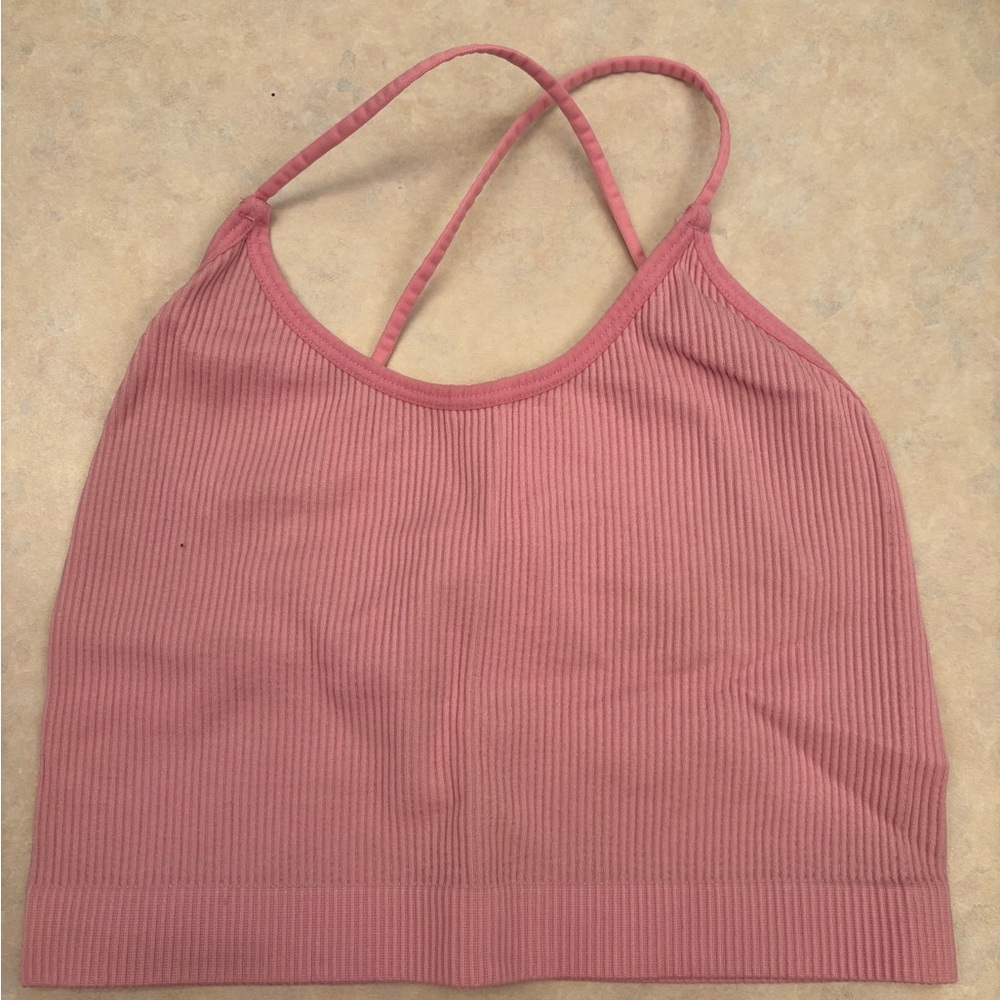 Colsie pink Ribbed Tank Top